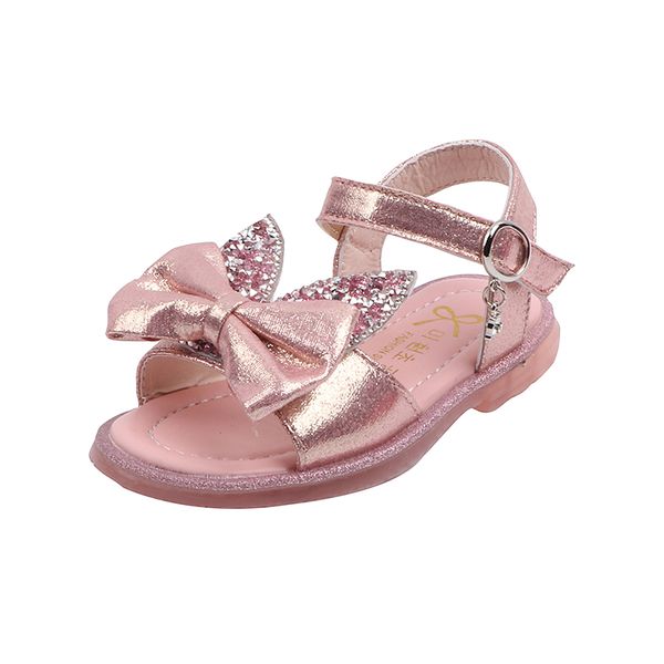 

girls sandals summer fashion sequins bowtie falt kids beach sandals children girl baby princess shoes syy127, Black;red