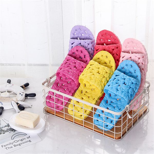 

2020 summer new slippers massage soft bottom indoor home couples household bathroom non slip tide wear cool slippers 5z, Black