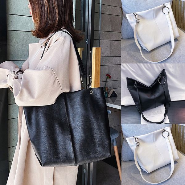 

fashion women's shoulder bag outdoor solid color large capacity soild color leather handbag shoulder bag for shopping handbag
