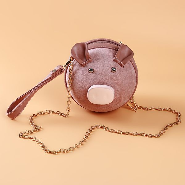 

cute pig bag women small chains round bag female shoulder messenger bags coin purses wrist crossbody bags sac main femme
