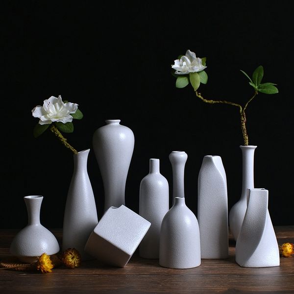 Europe Creative Ceramic Vase Black White Tabletop Vases Modern