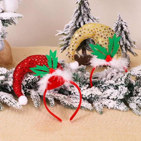 

christmas party headband christmas headband bent hat party decoration head ornaments funny children headdress, Brown
