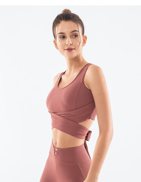 

new ropa de yoga women cutout back bowknot yoga fitness gym sports bra active wear yoga wear solid color high quality, White;red