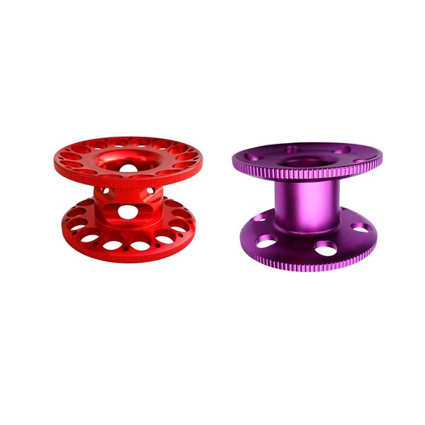 

empty finger reel aluminum alloy wreck scuba diving tech spool red + purple, pack of 2