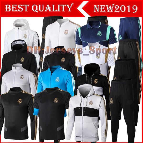 

2019 2020 реал мадрид взрослый костюм мужской футбол chandal футбол спортивный костюм 19 20 взрослых assensio тренировка костюм тощие брюки, Black