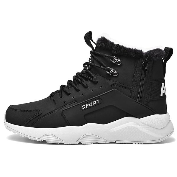 

winter men boots fashion keep warm comfortable casual men boots non-slip wear-resistant shoes zapatos hombre chaussure homme, Black