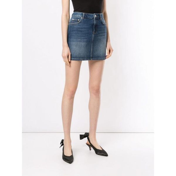 

women skirt 2020 spring and summer new a-line denim skirt, Black