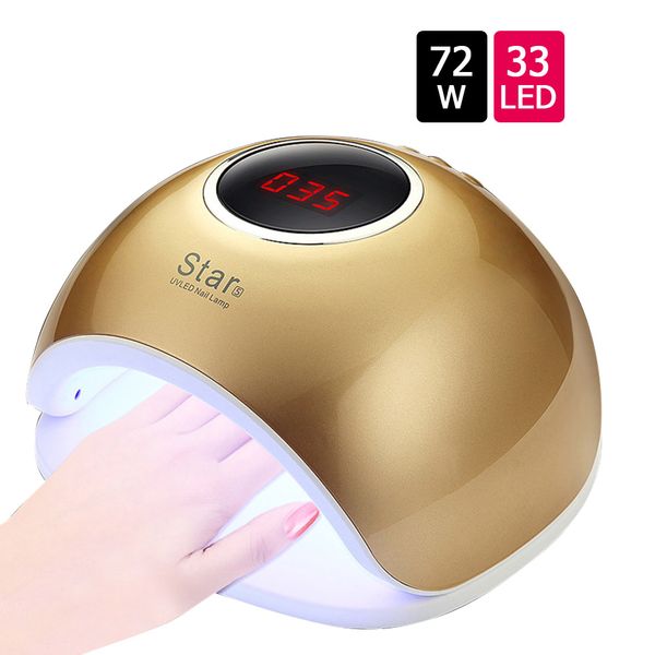 

nail lamp dryer for manicure 72w/36w uv led lamp for all gels drying gel nail polish infrared sensing timer art dryer tools