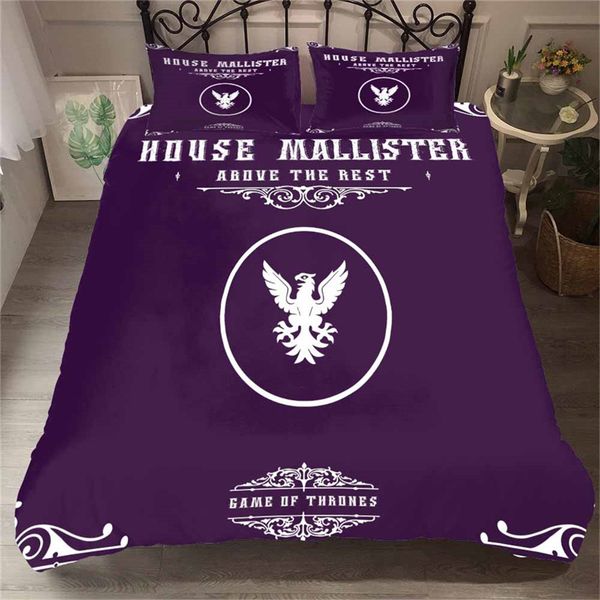 Game Of Thrones Bedding Set Bird Monster Simple Fashionable Purple
