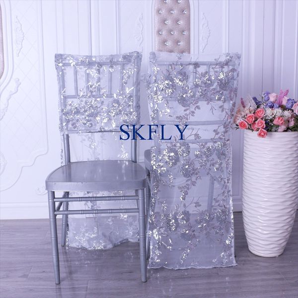 

ch004mc new china wedding factory wedding beaded lovely silver embroidery pattern sequin chair cover