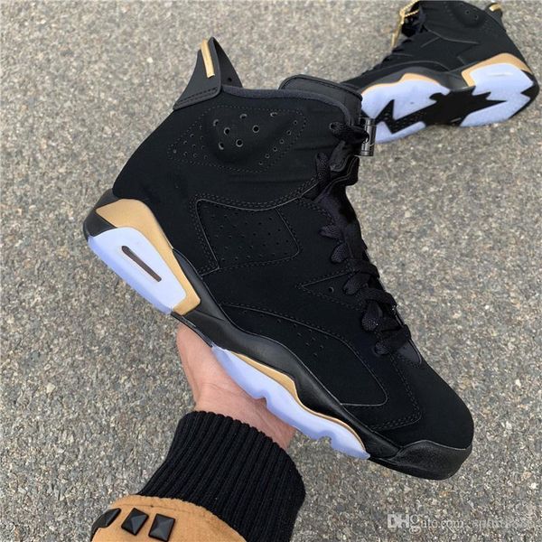 

2020 high authentic 6 dmp defining moment black man basketball shoes black nubuck upper metallic gold retro sports sneakers ct4954-007