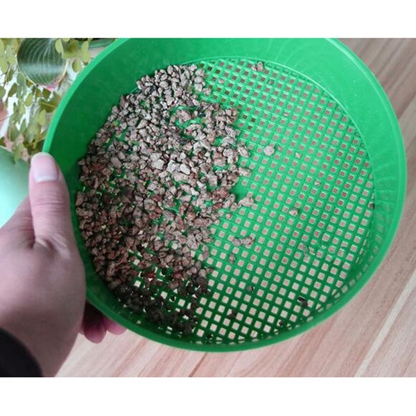 

set of 10 pieces stackable garden mesh sieve - mesh dia. 3mm - sifting pans