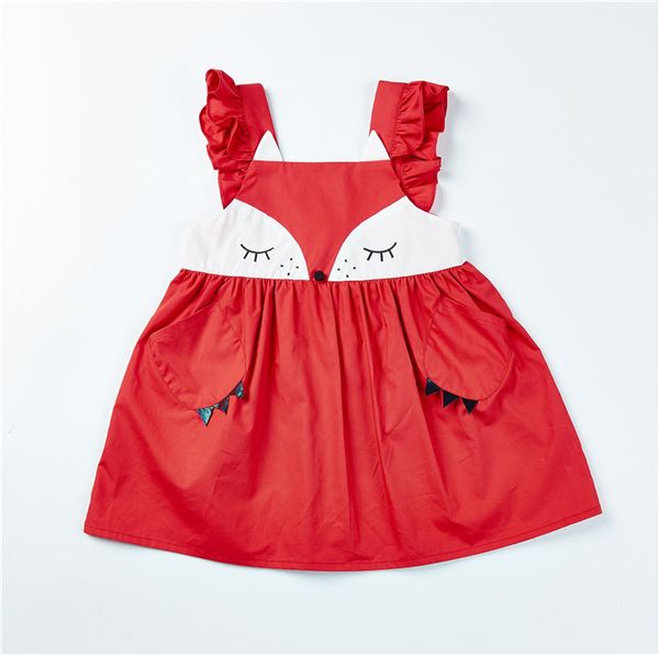 

kids Girl designer clothes Dress Summer Cute Fox Suspender Design Lolita Dress Princess Girl Clothing Dress
