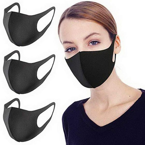

20pcs black pm2.5 washable mouth mask anti haze dust mask nose filter windproof face cloth respirator ing