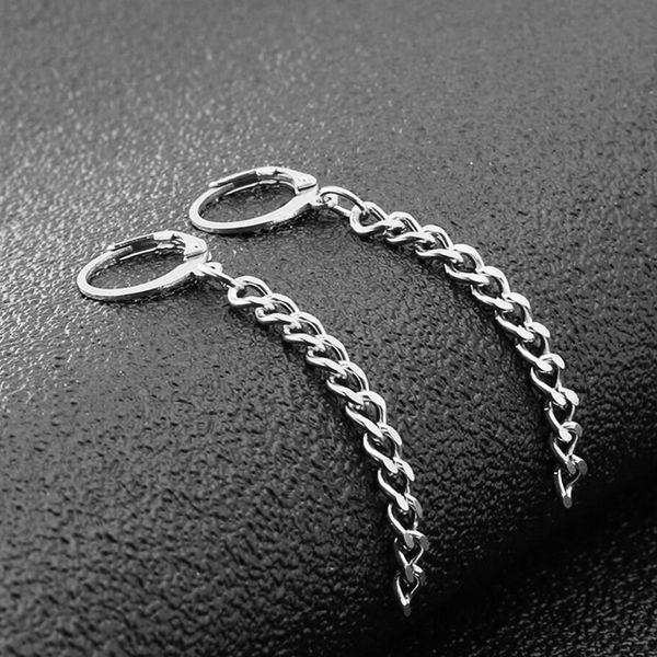 

1 pair fashion long link tassel earrings accessories jewelry for men women, Golden