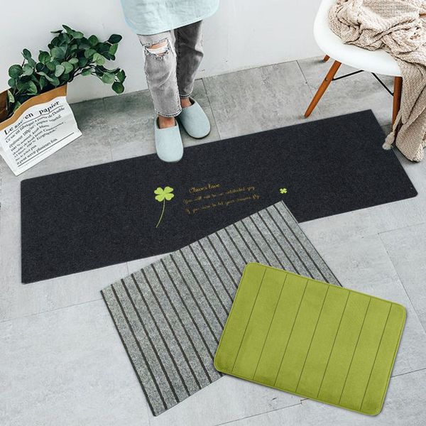 

coral fleece embroidered carpet seven stripe memory cotton carpet floor floor mat bathroom non-slip absorbent kitchen entrance mat