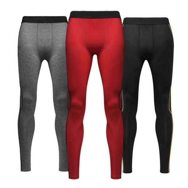 

men's comfortable athletic compression base running pants stretchy long trousers tight inner leggings, Black;blue