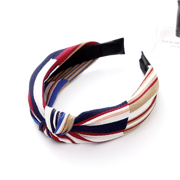 Women Girls Summer Hair Bands Print Headbands Retro Cross Turban