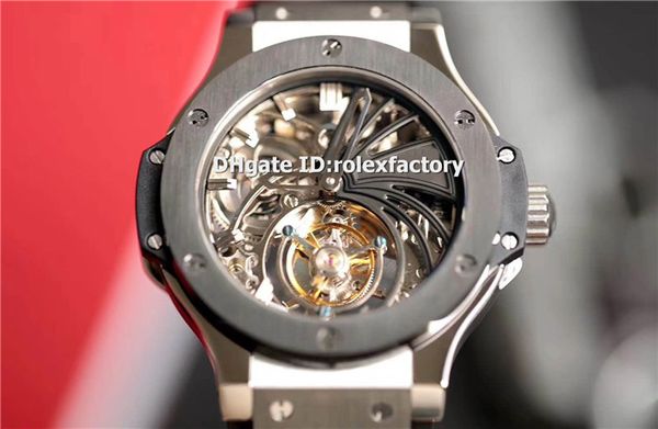 

Luxury brand 304 tx 1170 lr men watch keleton dial real tourbillon automatic apphire watche black rubber trap 44mm