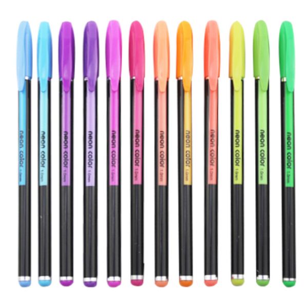 

48 colors 2pcs/set sketch neon pen highlighter fluorescent marker painting drawing stationery line pen diy drawing crafts set, Black;red