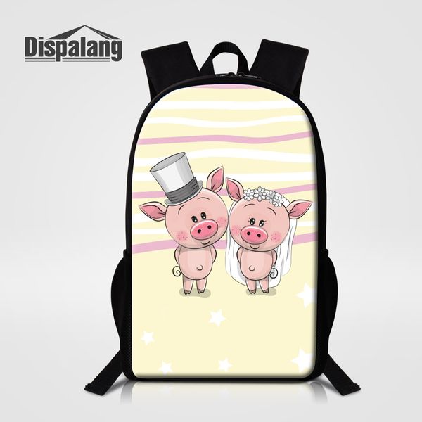 

women new fashion backpack girl lovely pig cartoon school bags 16 inch large animal printing mochila children custom rucksack bookbag rugzak