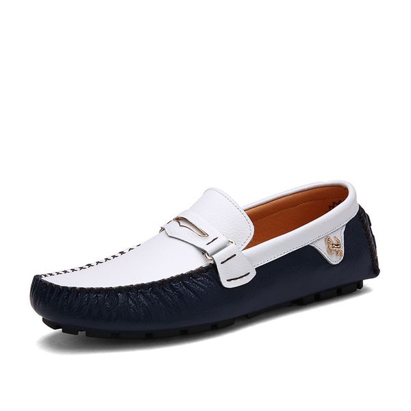 

hand made men driving shoes cow leather casual shoe trendy boat shoe stud loafer mixed colors slip-on shoes in fashion zy771, Black