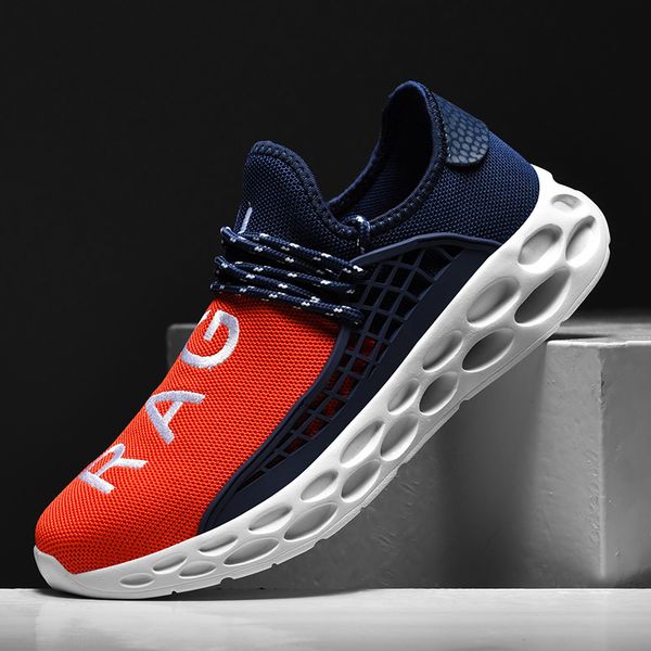 

casual shoes fashion men breathable -knit sneakers women light wear-resisetant shoes mesh for couple big size, Black