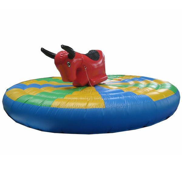 

Cu tomized colorful inflatable human bull ride game 5m dia inflatable manual bull ride carnival party rental human bull riding game