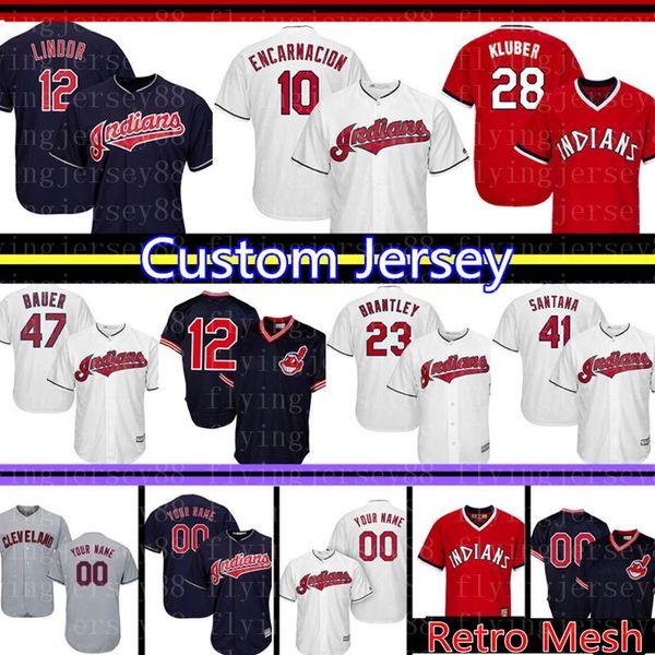 

Cleveland Custom Indians Jersey 12 Francisco Lindor 28 Corey Kluber 11 Jose Ramirez 47 Trevor Bauer 22 Jason Kipnis 41 Santana