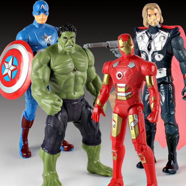 

18cm marvel super heroes hulk avengers captain america iron man thor pvc action figure collection model toy for children christmas gift