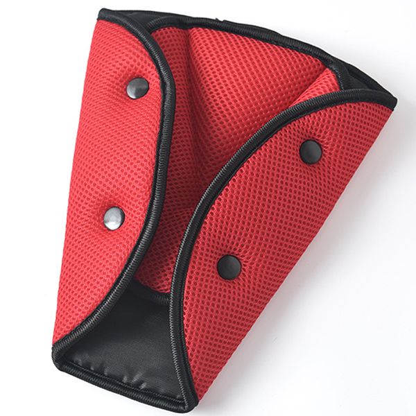 

summer car safe fit seat belt sturdy adjuster mesh breathable car safety belt adjust device triangle baby child protection