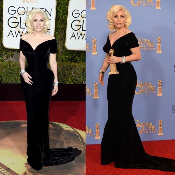 

2019 красный ковер вечерние платья с плеча укупоренными коротким рукавом на заказ платья партии развертки поезд плюс размер русалка платья в, Black;red