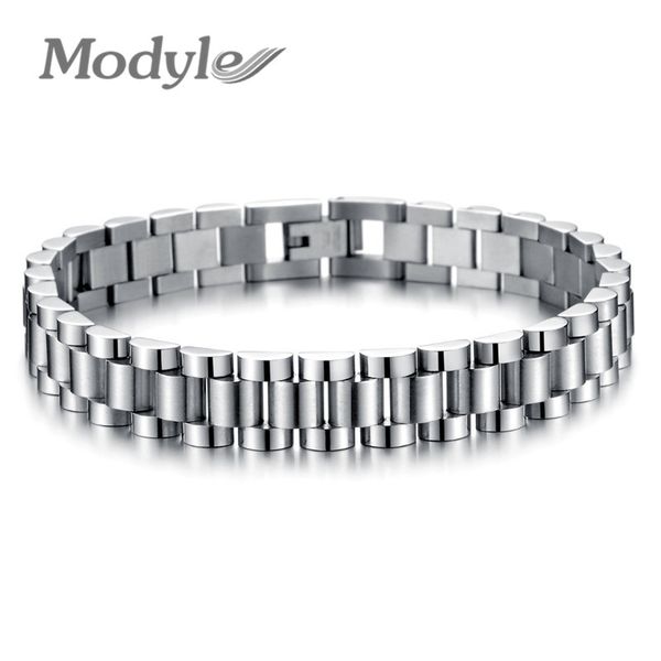 

modyle men bracelet jewelry stainless steel chain bracelets for men watch chain bracelets bangles fashion design gift, Black
