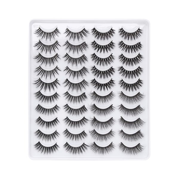 

10/20 pairs 3d mink false eyelashes handmade natural thick long criss-cross mixed styles eye lashes extension beauty makeup tool