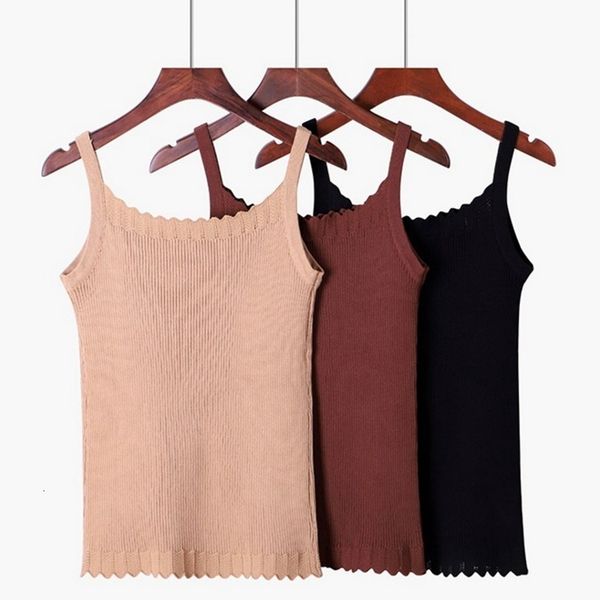 

woman tanks summer women tank tiered sleeveless knitted fashion vest cozy female tee shirt, White