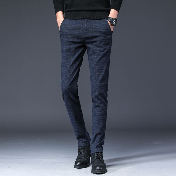 

2020 new arrival mens casual business pant men mid full length brand stretch trousers regular straight black gary big size 28-38