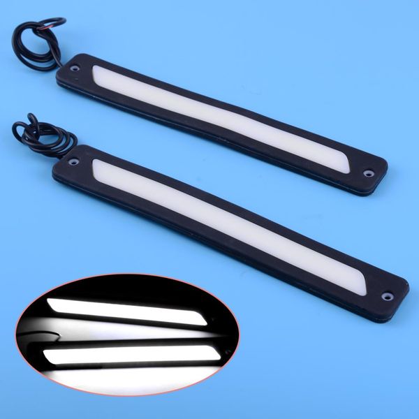 

citall universal 2pcs 12v white led drl car daytime running driving bulbs daylight fog light strip 6000-8000k 6w 0.3a