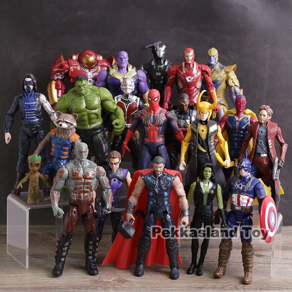 

avengers infinity war action figures toys iron man captain america hulk thor thanos spiderman loki black panther hulkbuster y190604