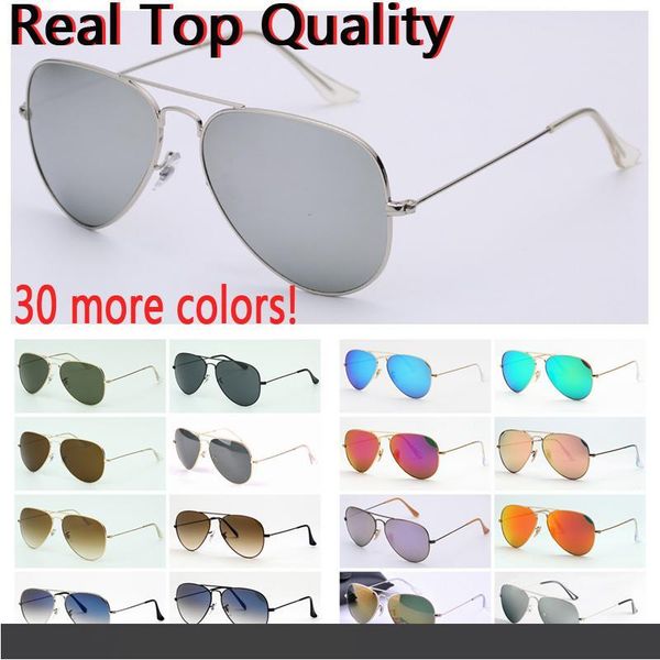 

mens sunglasses aviation with uv400 glass lenses sun glasses des lunettes de soleil original leather cases,retail accessories, box, White;black