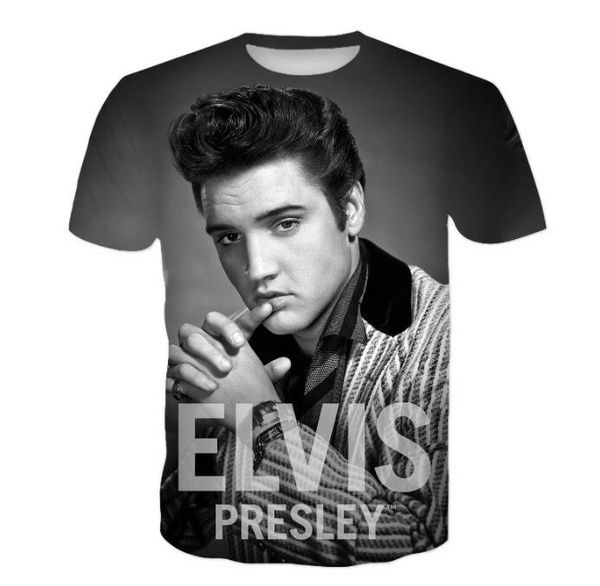 

new arrive popular rock singer elvis presley t shirt 3d printed fashion short sleeve tshirt streetwear casual summer, White;black