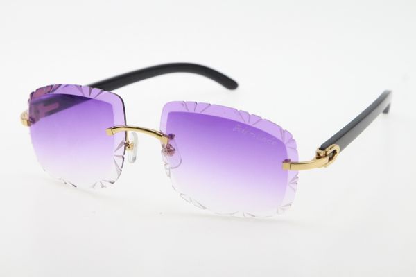 

2020 новый продажа rimless очки огранка оригинальные buffalo horn солнцезащитные очки 3524012-b мода высокое качество металла очки мужской и, White;black