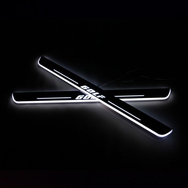 

for volkswagen golf 7 mk7 2013 - 2019 acrylic moving led welcome pedal car scuff plate pedal door sill pathway light