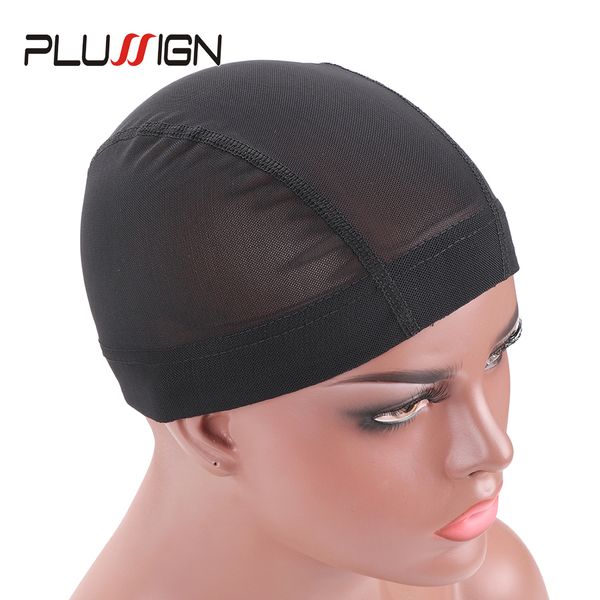 

wholesale 2pcs/lot wig cap small medium large dome cap for wig making black hair net for wigs mesh dome material, Brown