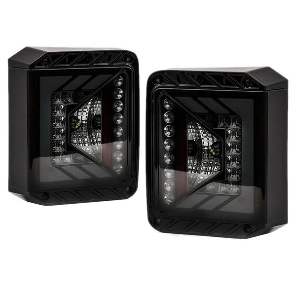 

black led tail light with smoke lens for wrangler jk jku 2007 - 2018