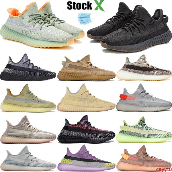 

new desert sage cinder oreo earth tail light marsh sulfur linen zyon 3m reflective kanye west v2 running shoes men women designer trainers