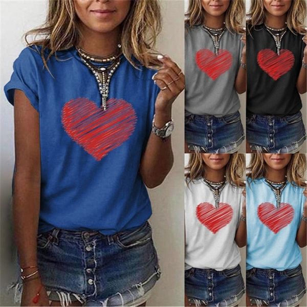 

love print womens designer tshirts fashion loose crew neck casual solid color with beads womens clothing, White