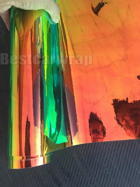 

rainbow chameleon chrome gold green color vinyl wrap 1.35x18m roll