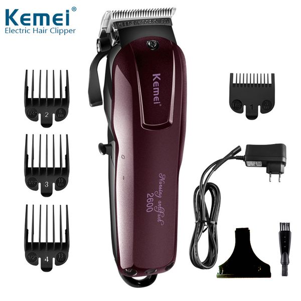 

kemei 2600 professional electric hair trimmer beard shaver 100-240v rechargeable hair clipper titanium knife hair cutting machine km-2600