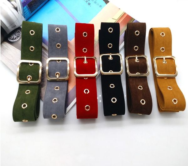 

long velvet belt cloth dress belts female knot black waistband red gold square buckle decorate coat sweater belt waist seal tide, Black;brown