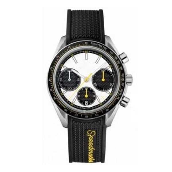 

ocean stylish sports watch vk chronograph movement 42mm diameter sapphire mirror rubber folding strap luxury sports brand bracelet watch, Slivery;brown